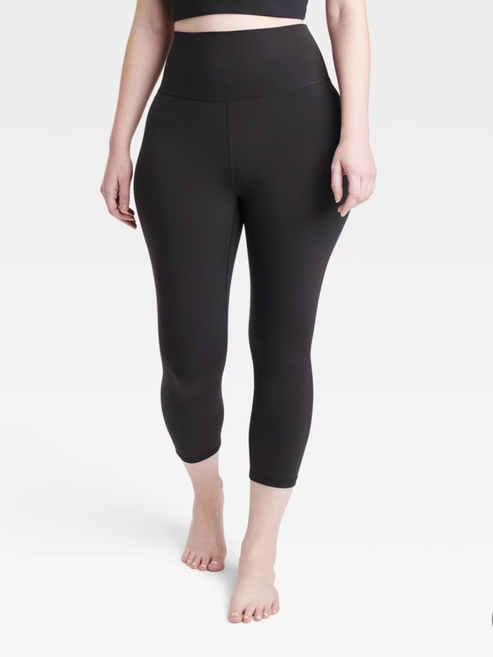 High-Rise Black Capri Leggings